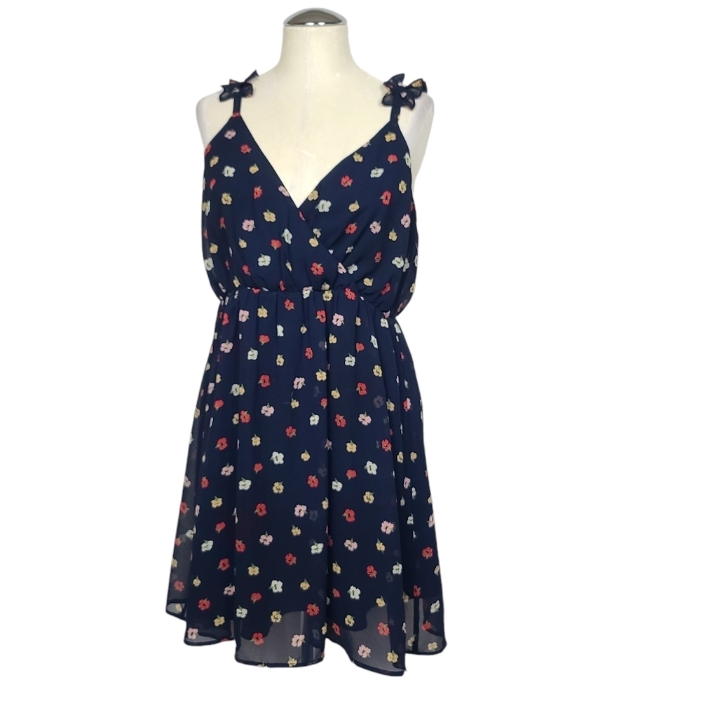 Madewell Ruffle Strap Confetti Floral V Neck Mini Back Zip Dress 4